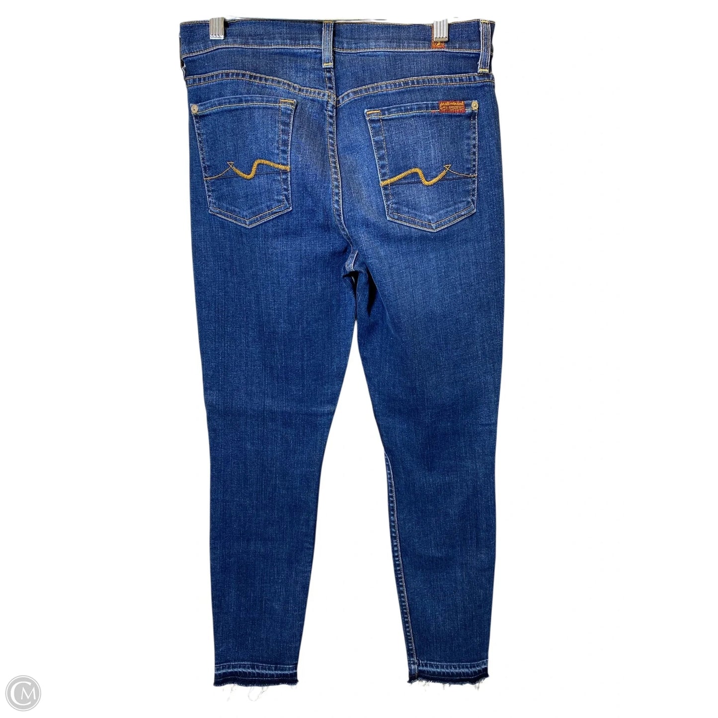 Jeans Skinny By 7 For All Mankind In Blue Denim, Size: 8