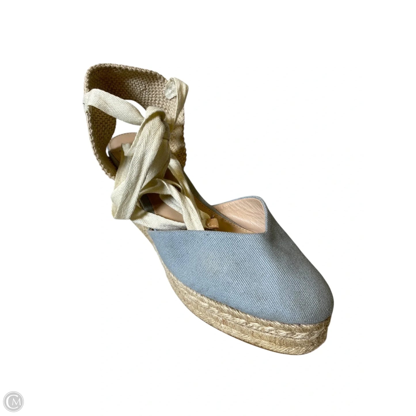 Shoes Heels Wedge By Antonio Melani In Blue & Cream, Size: 9