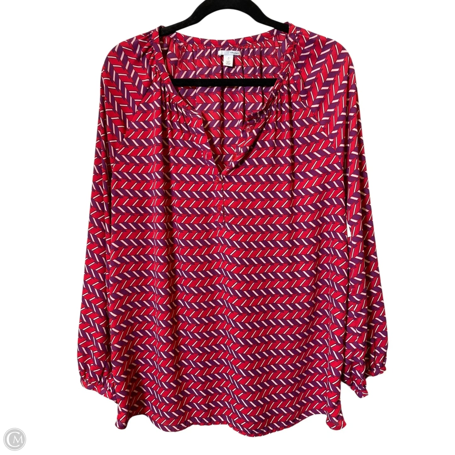 Top Long Sleeve By Halogen In Multi-colored, Size: L
