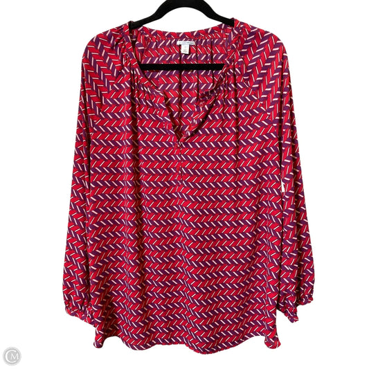 Top Long Sleeve By Halogen In Multi-colored, Size: L
