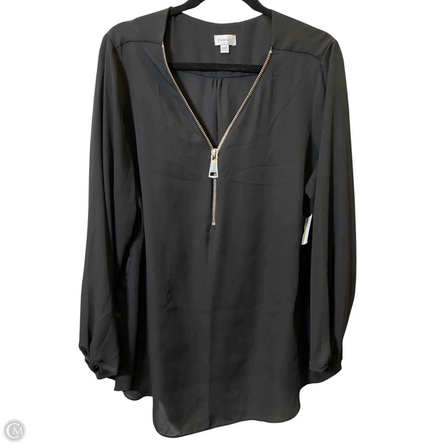 Top Long Sleeve By Avenue In Black, Size: 2x