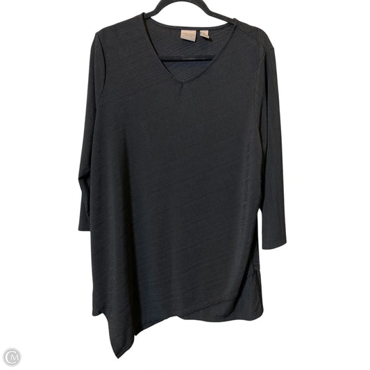 Top 3/4 Sleeve By Chicos In Black, Size: Xl