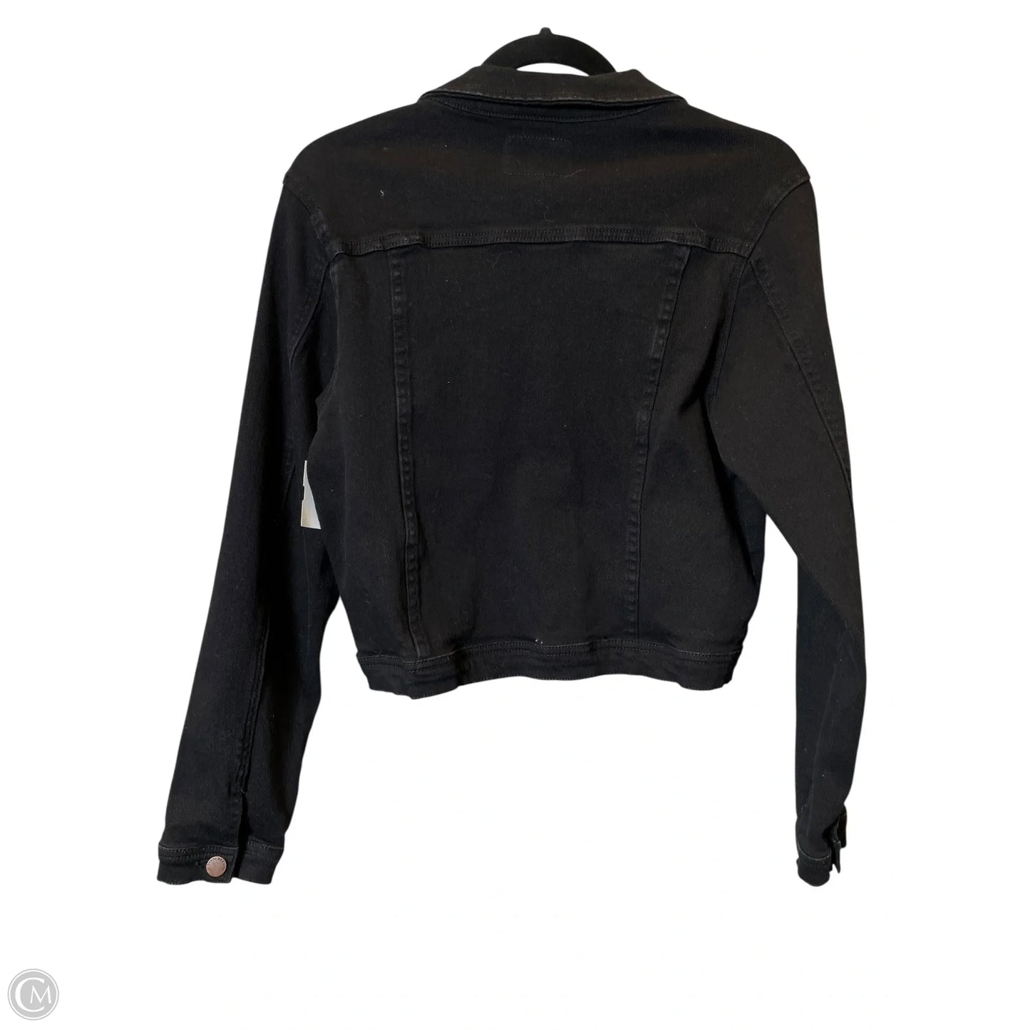 Jacket Denim By Clothes Mentor In Black, Size: L