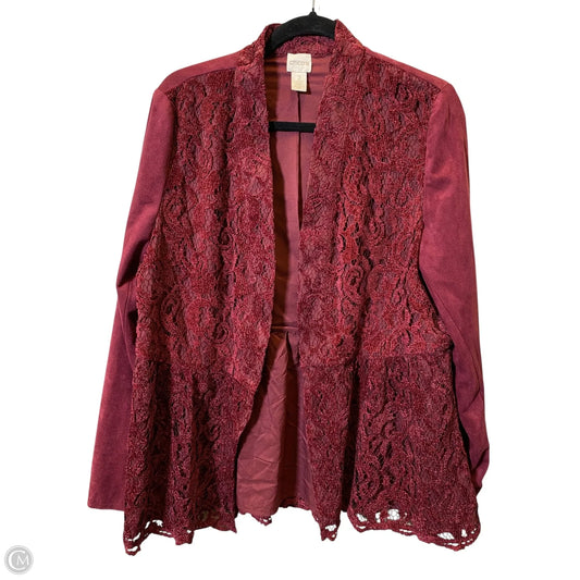 Jacket Other By Chicos In Maroon, Size: L