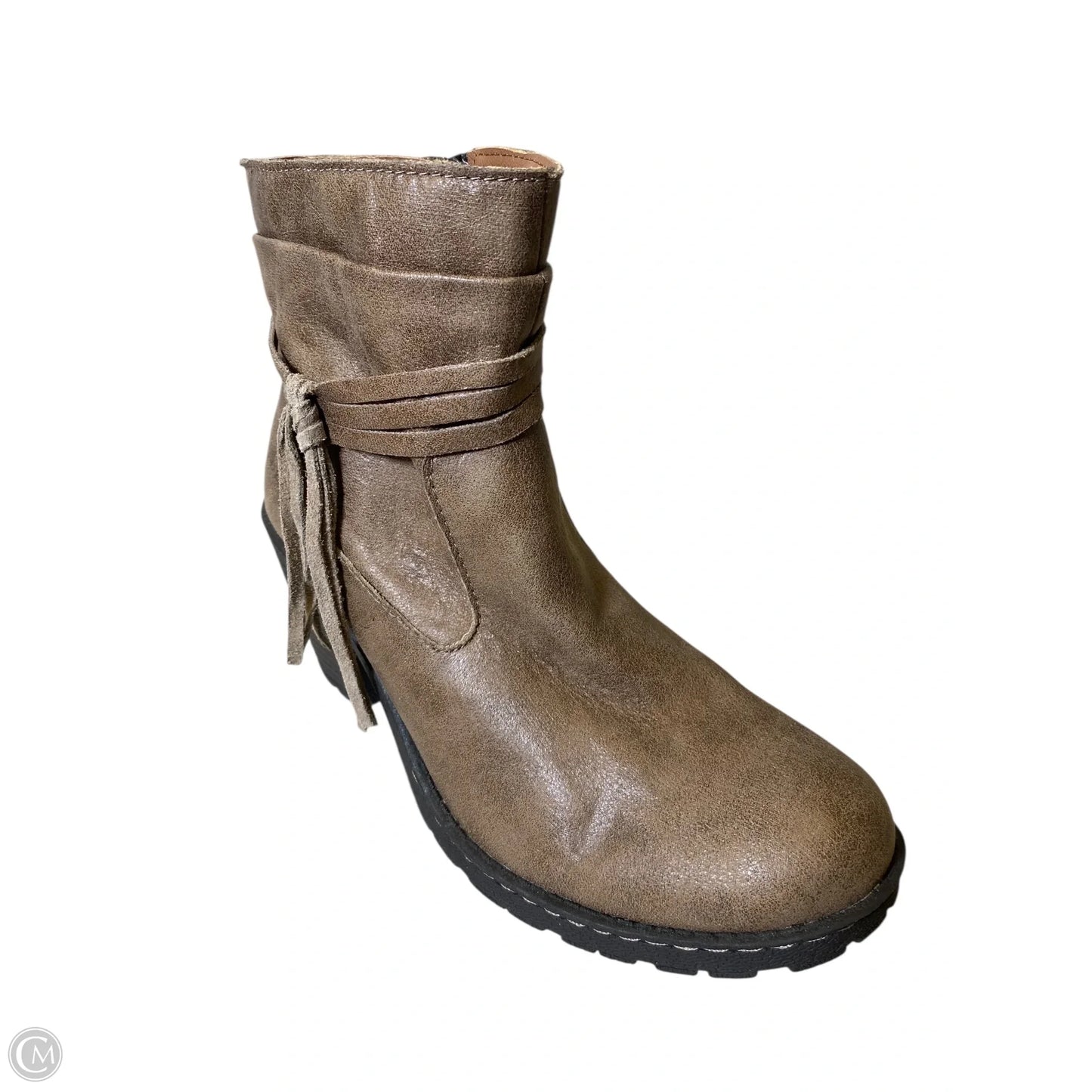 Boots Ankle Heels By Boc In Brown, Size: 8