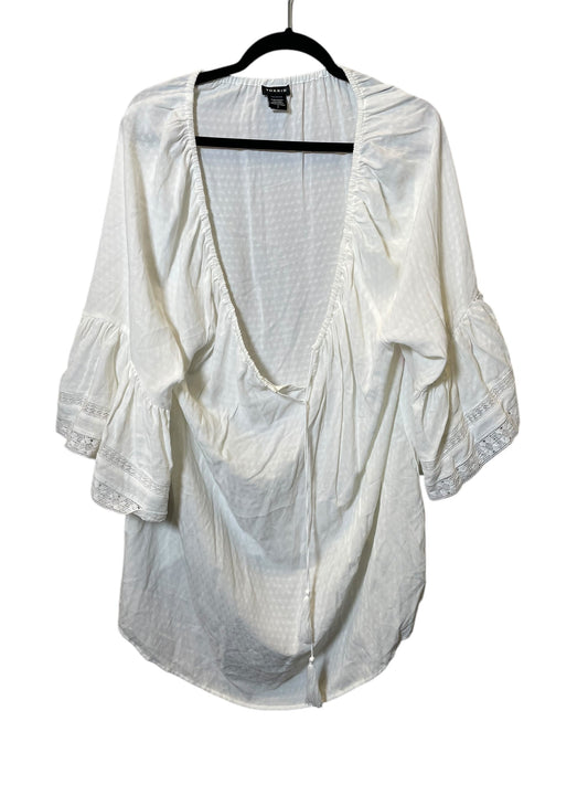 Top 3/4 Sleeve By Torrid In Beige, Size: 3x