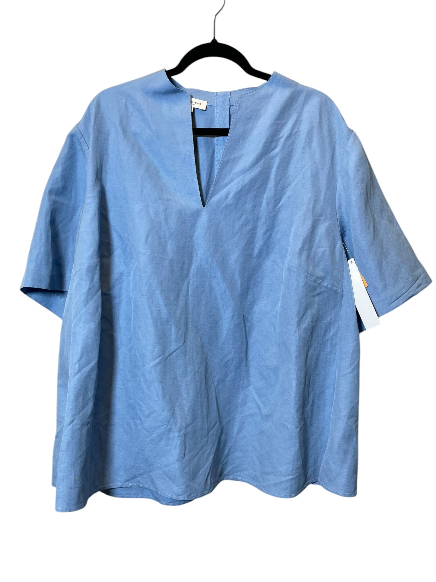 Top Short Sleeve By Lafayette 148 In Blue, Size: 3X