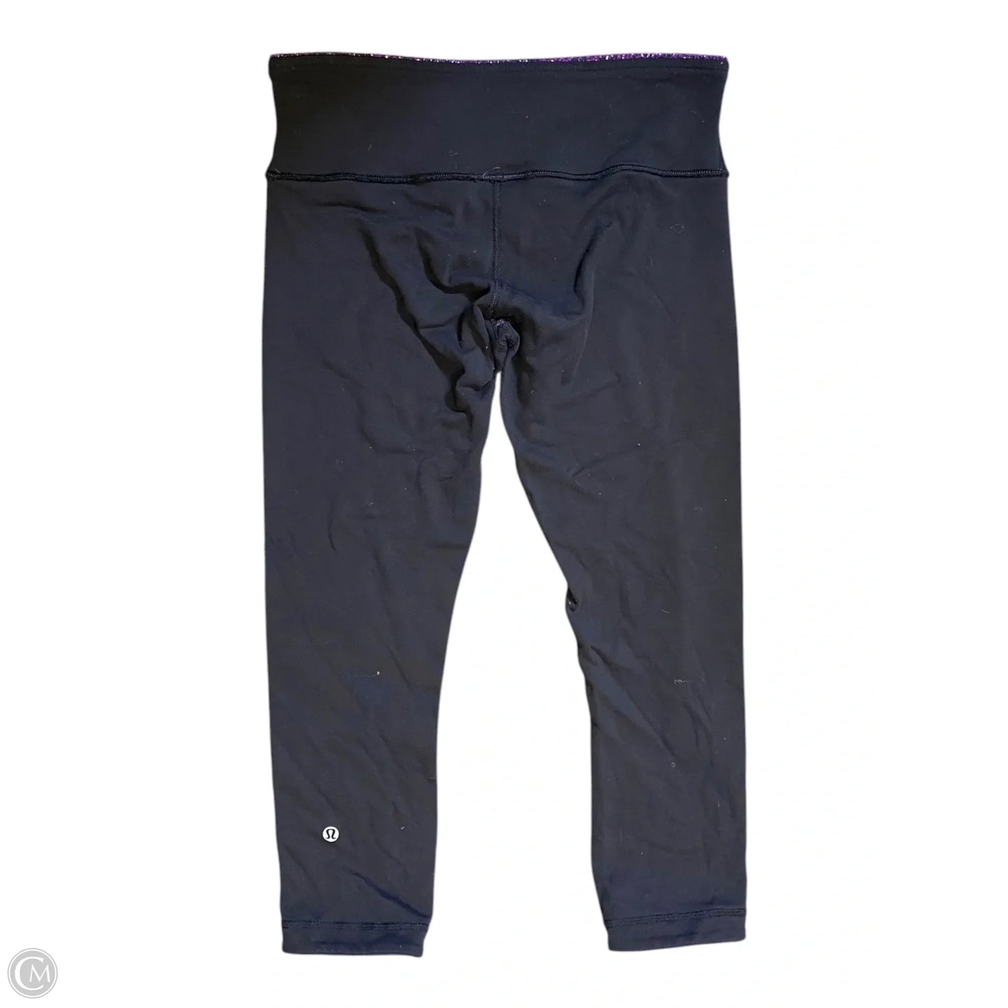 Athletic Capris By Lululemon In Black & Purple, Size: M
