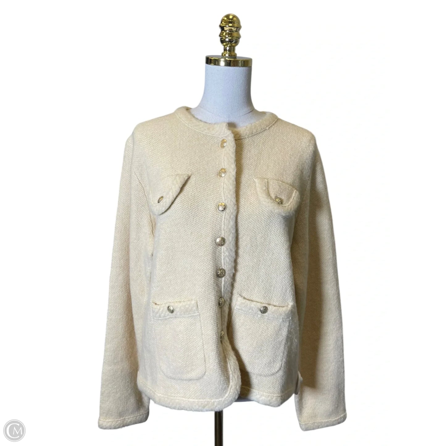 Sweater Cardigan By J. Crew In Cream, Size: Xl