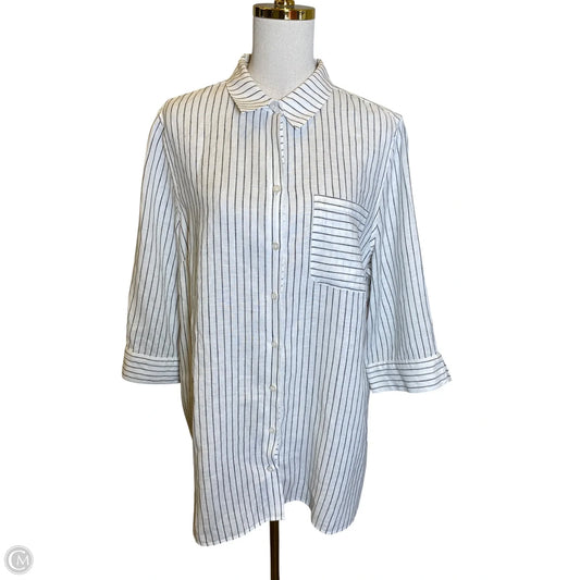 Top Long Sleeve By Chicos In Striped Pattern, Size: Xl