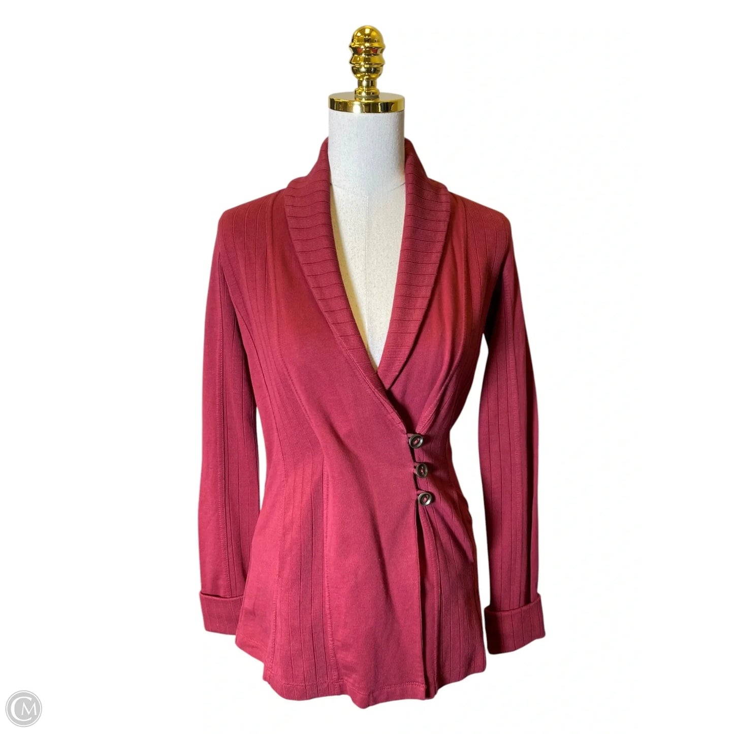 Cardigan By Lucky Lotus In Maroon, Size: S