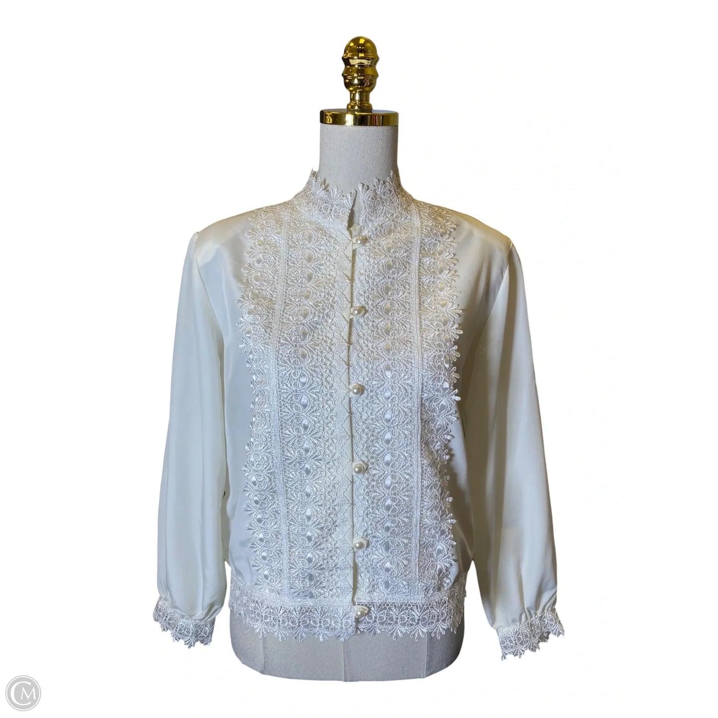 Top Long Sleeve By Clothes Mentor In Cream, Size: L