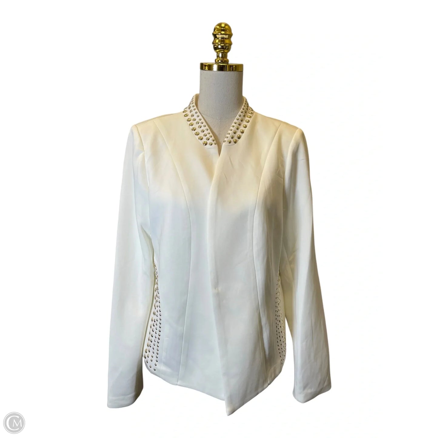 Blazer By Clothes Mentor In White, Size: 14