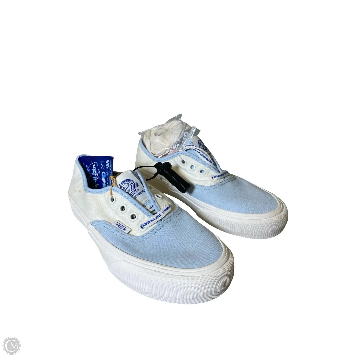 Shoes Flats By Vans In Blue & White, Size: 7