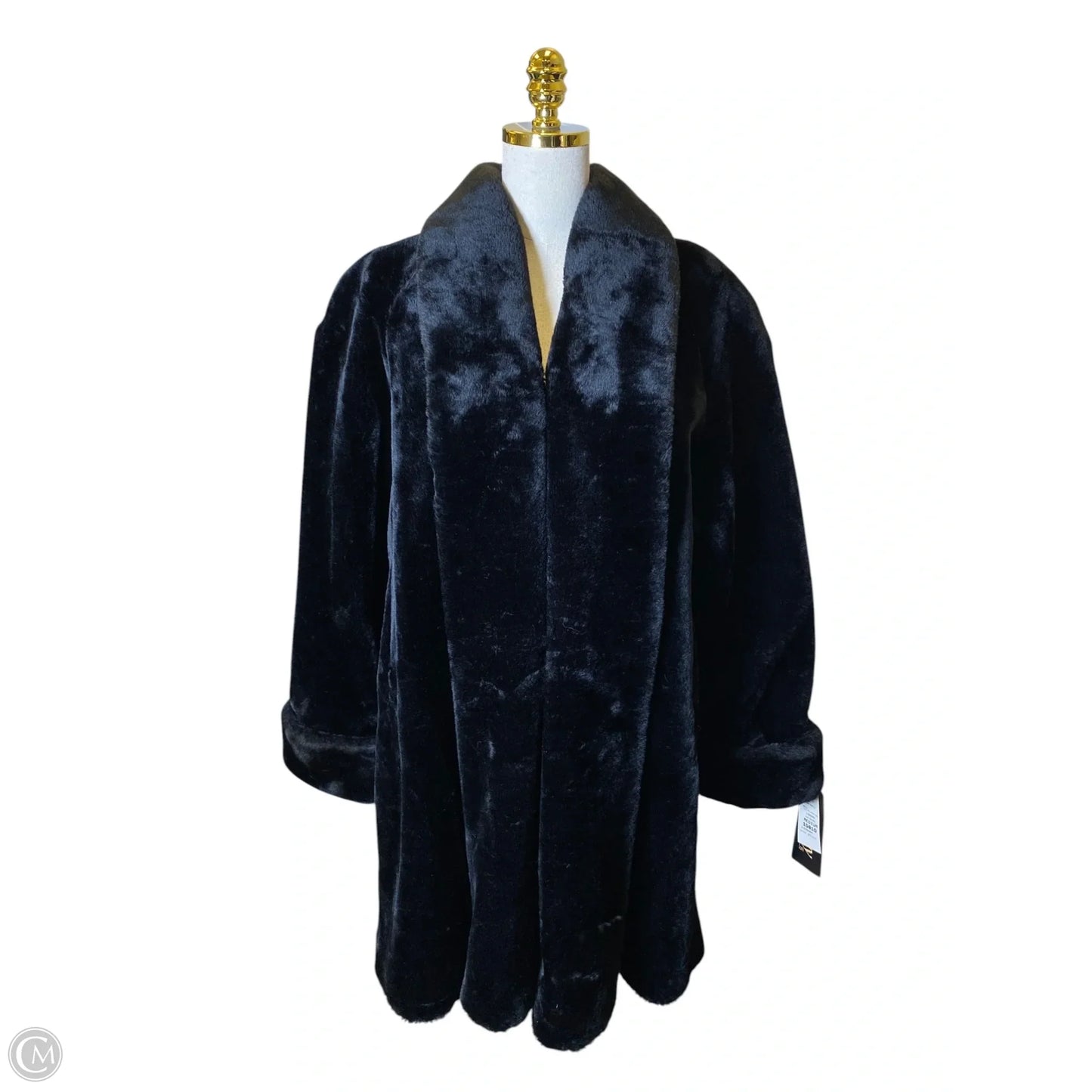 Jacket Faux Fur & Sherpa By Clothes Mentor In Black, Size: M