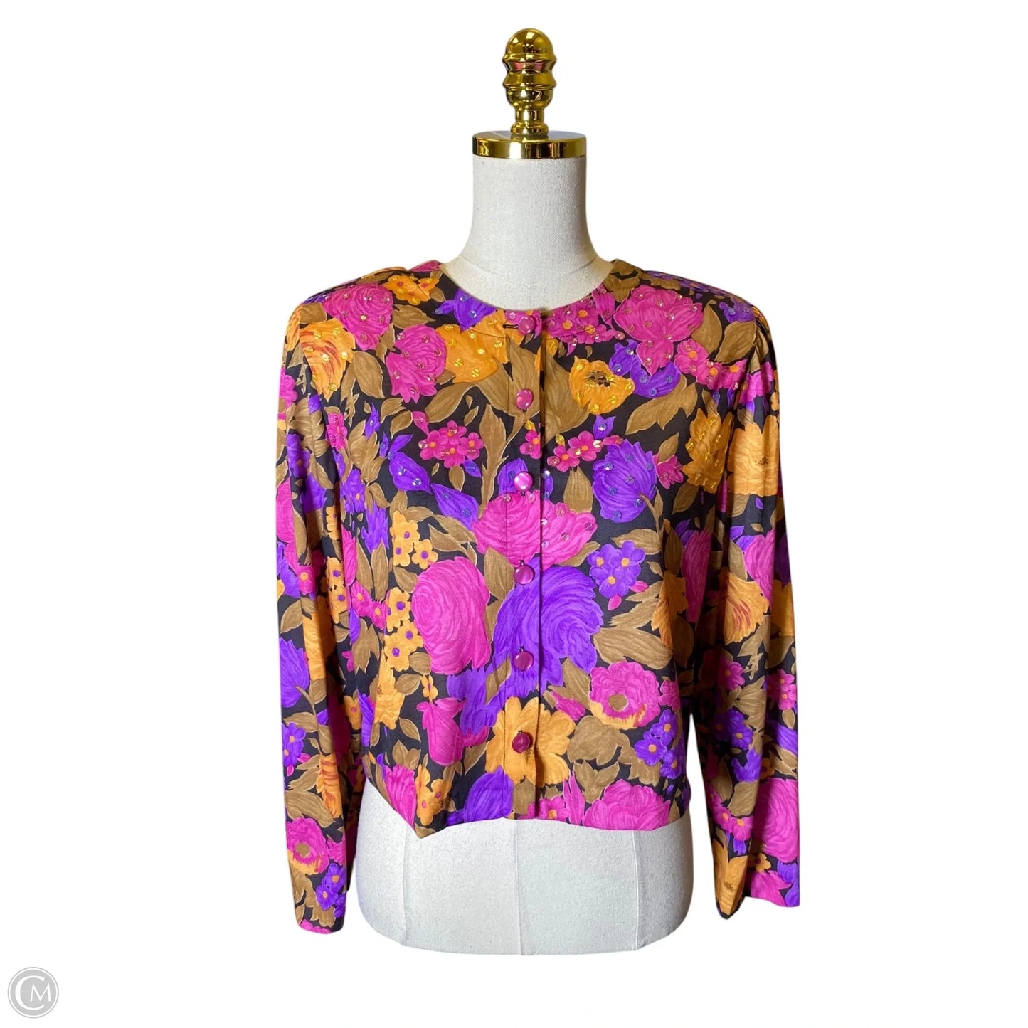 Top Long Sleeve By Clothes Mentor In Floral Print, Size: 12