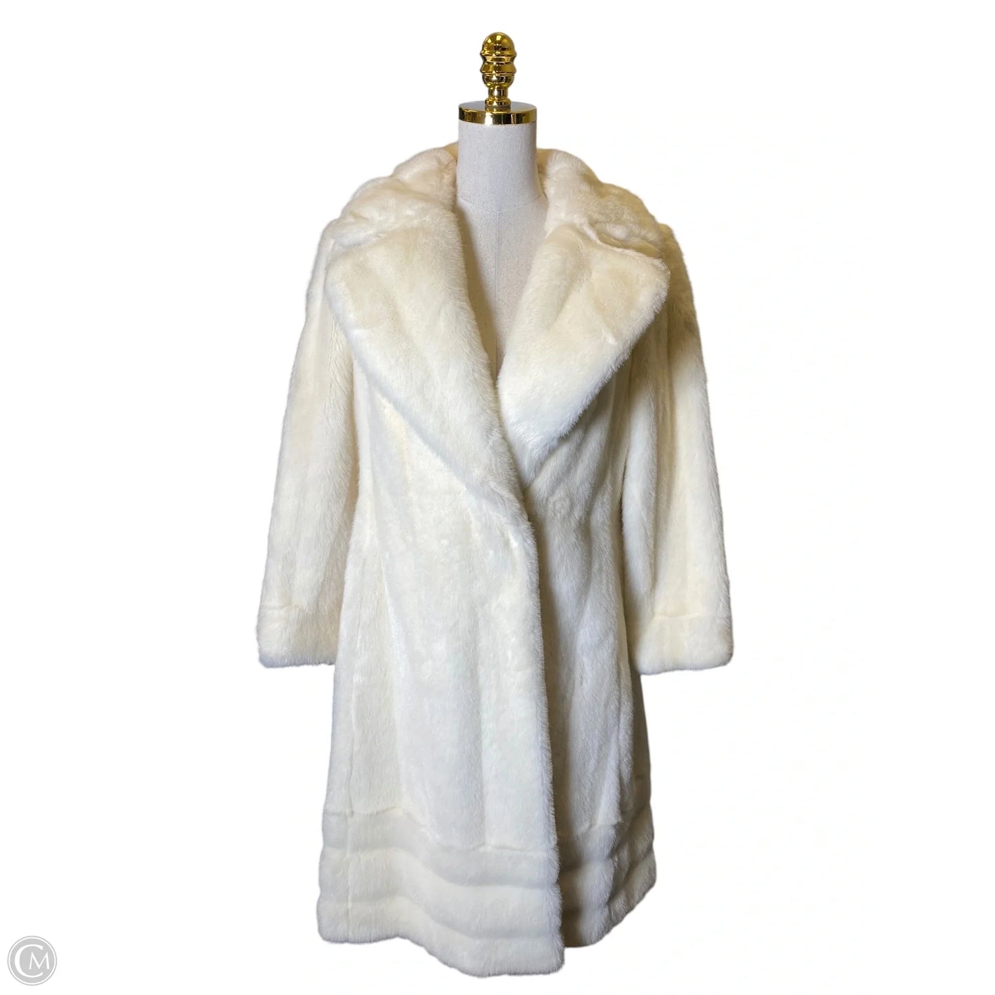 Jacket Faux Fur & Sherpa By Clothes Mentor In Cream, Size: 14