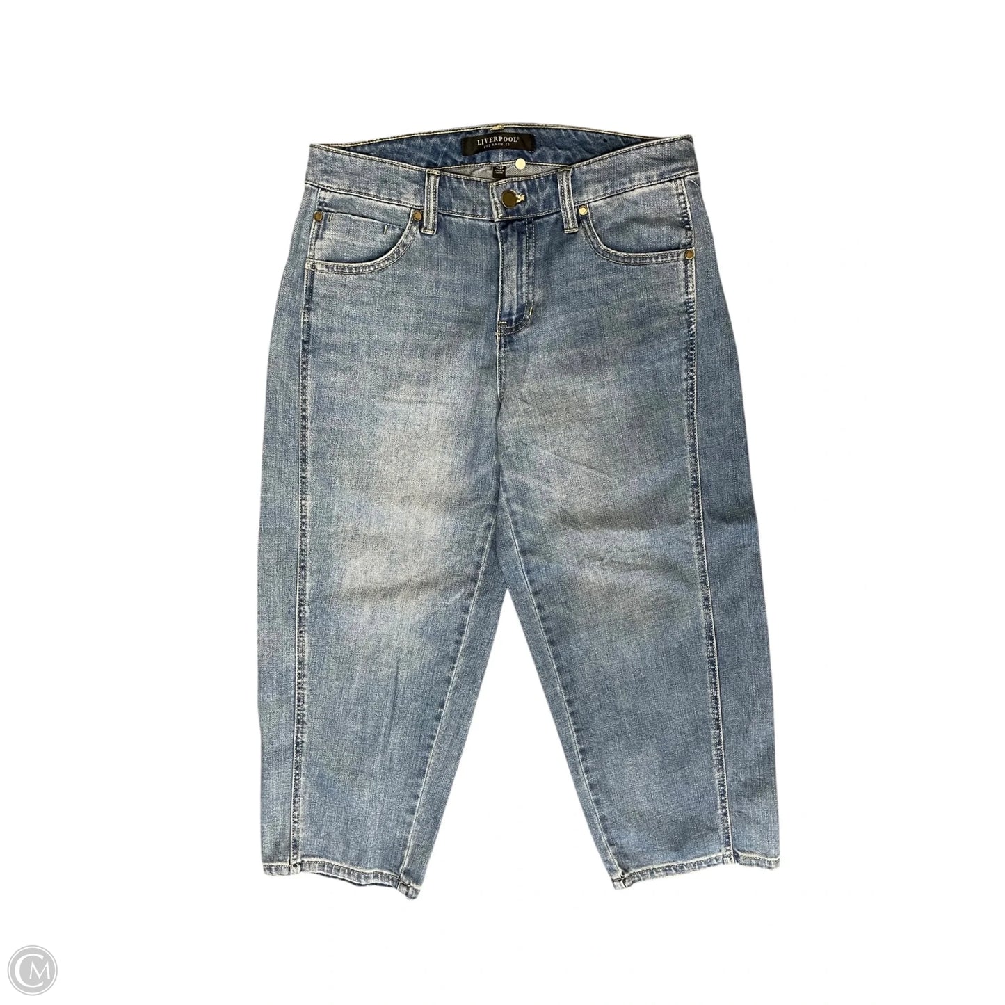 Jeans Straight By Liverpool In Blue Denim, Size: 4