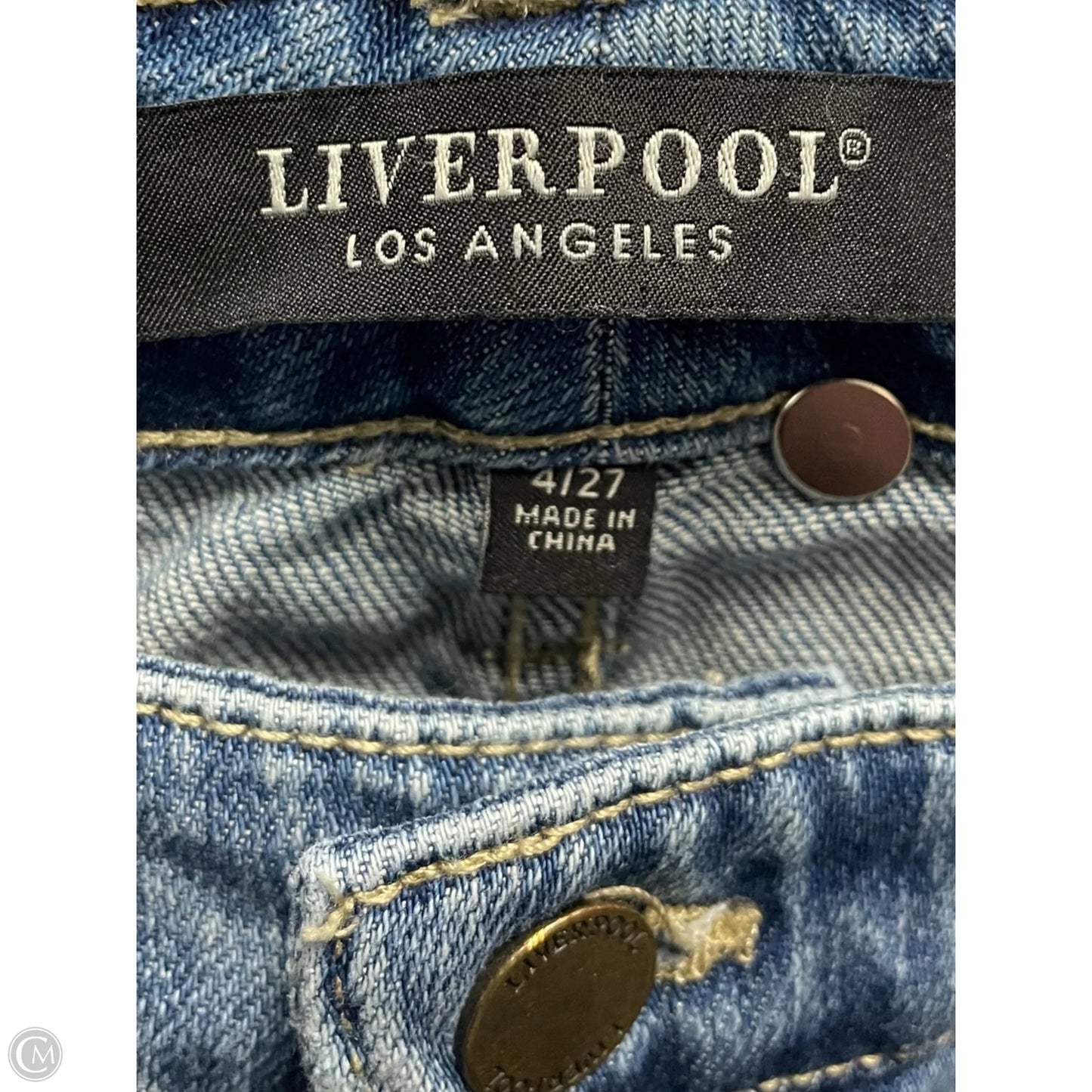 Jeans Straight By Liverpool In Blue Denim, Size: 4