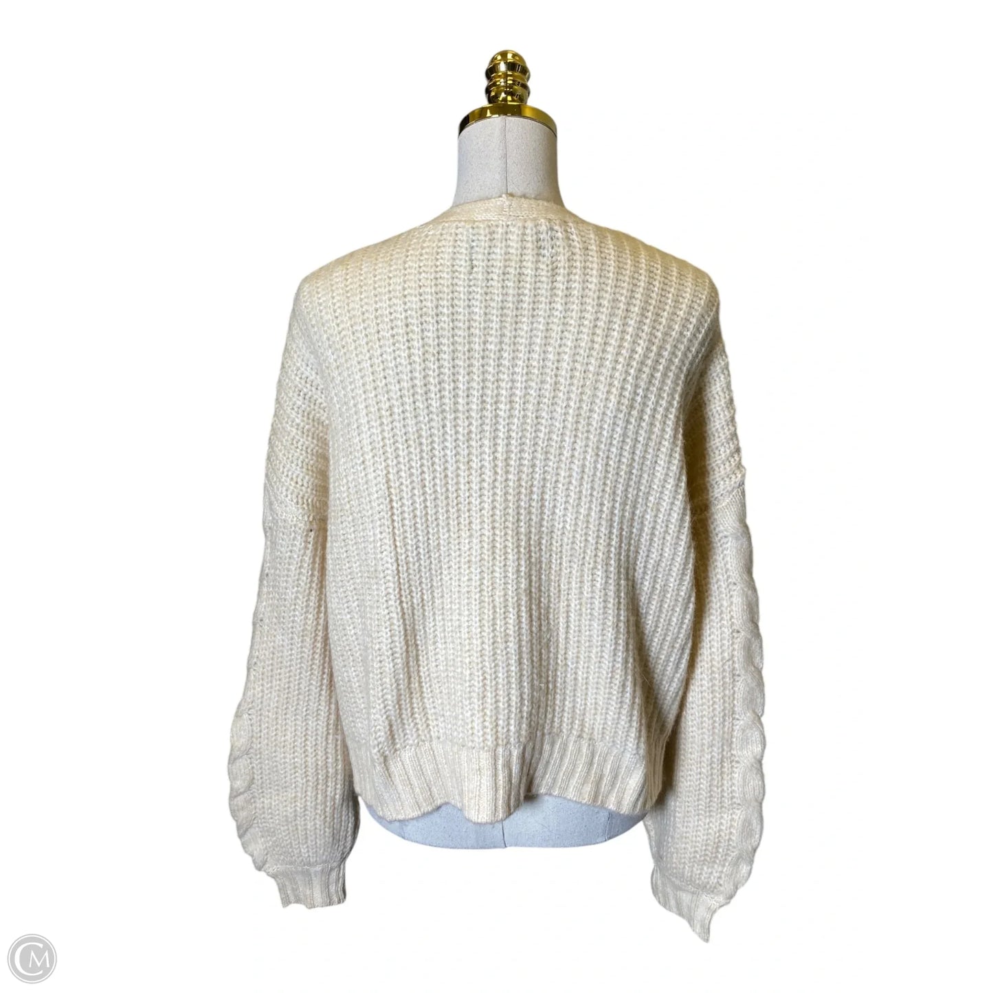 Sweater Cardigan By American Eagle In Cream, Size: M