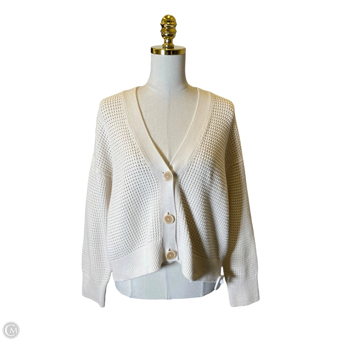 Sweater Cardigan By Banana Republic In Beige, Size: M