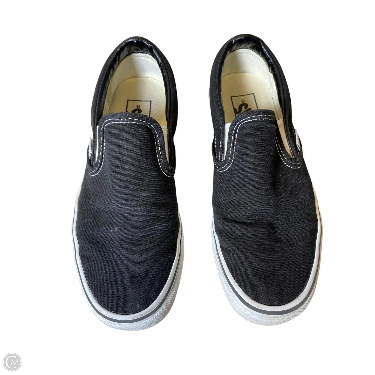 Shoes Flats By Vans In Black & White, Size: 7.5