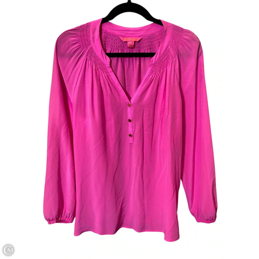 Top Long Sleeve Designer By Lilly Pulitzer In Pink, Size: L
