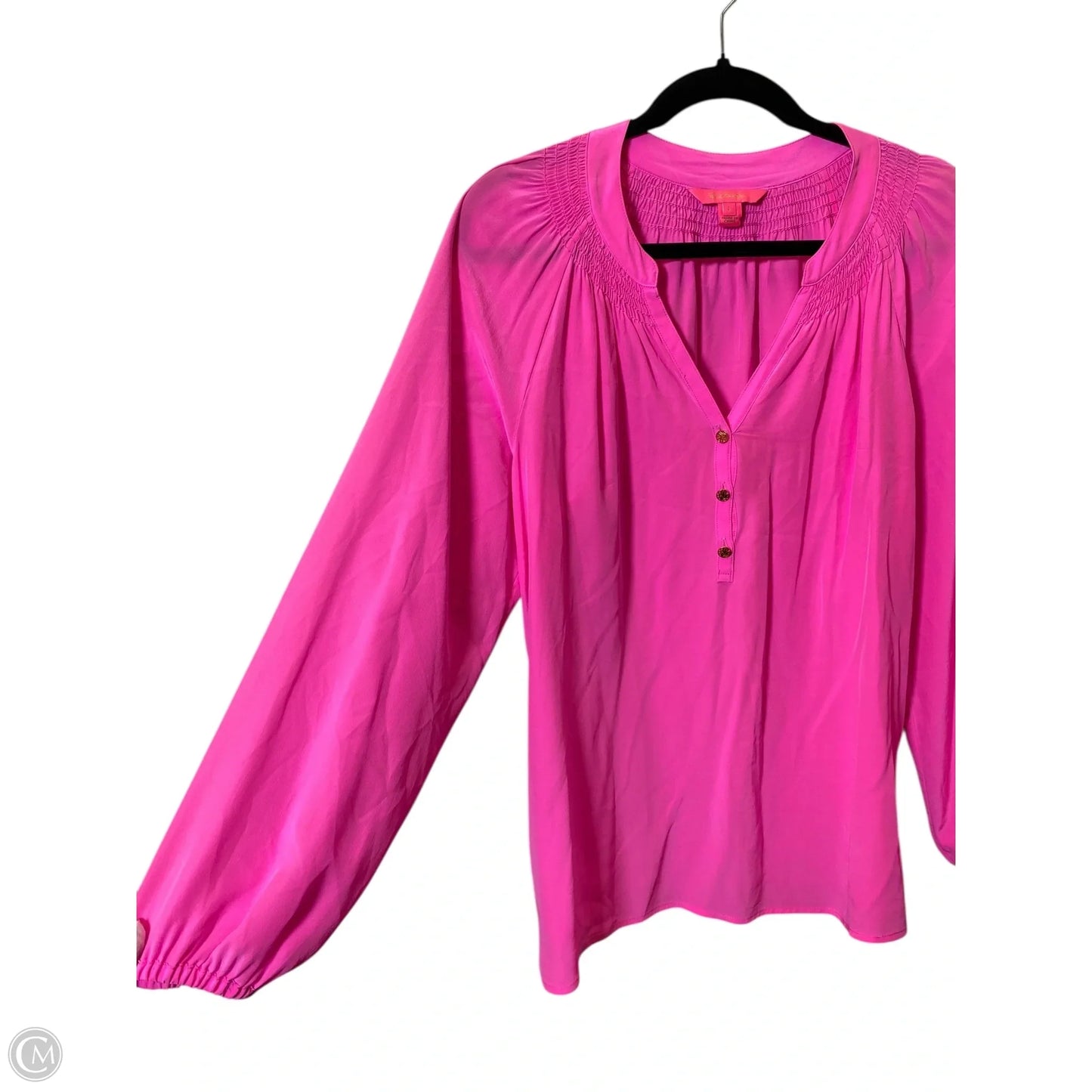 Top Long Sleeve Designer By Lilly Pulitzer In Pink, Size: L