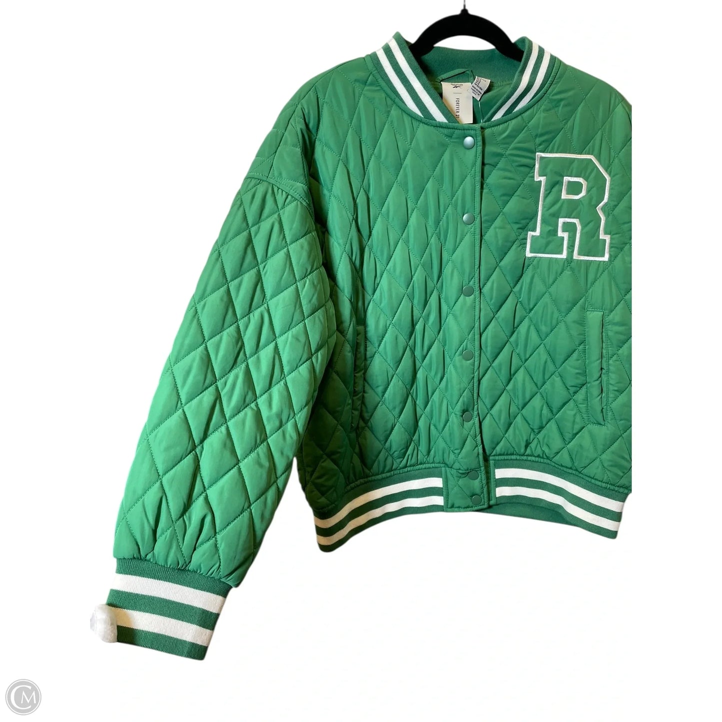Jacket Puffer & Quilted By Reebok In Green, Size: M