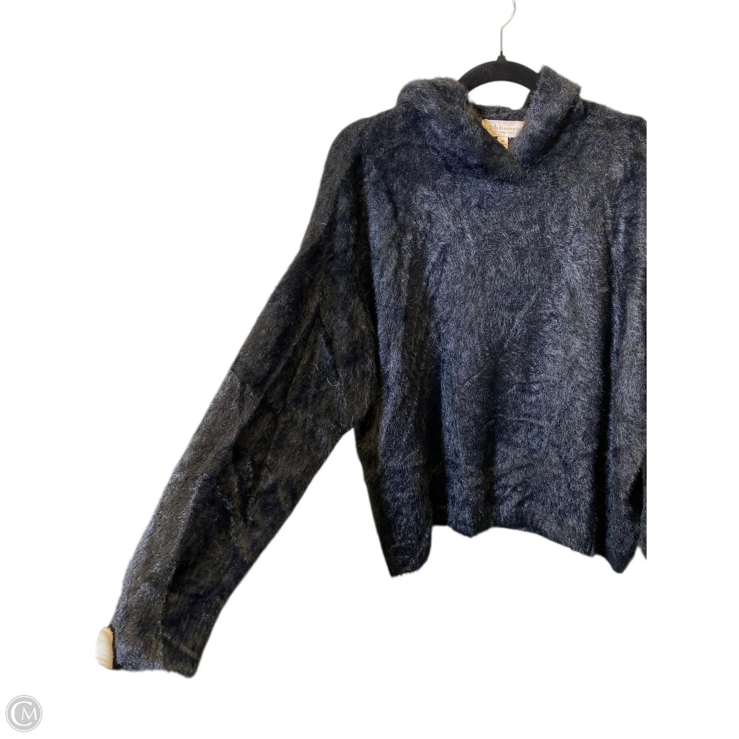 Sweatshirt Hoodie By Philosophy In Black, Size: 2x