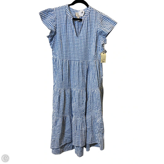 Dress Casual Maxi By St Johns Bay In Blue & White, Size: S