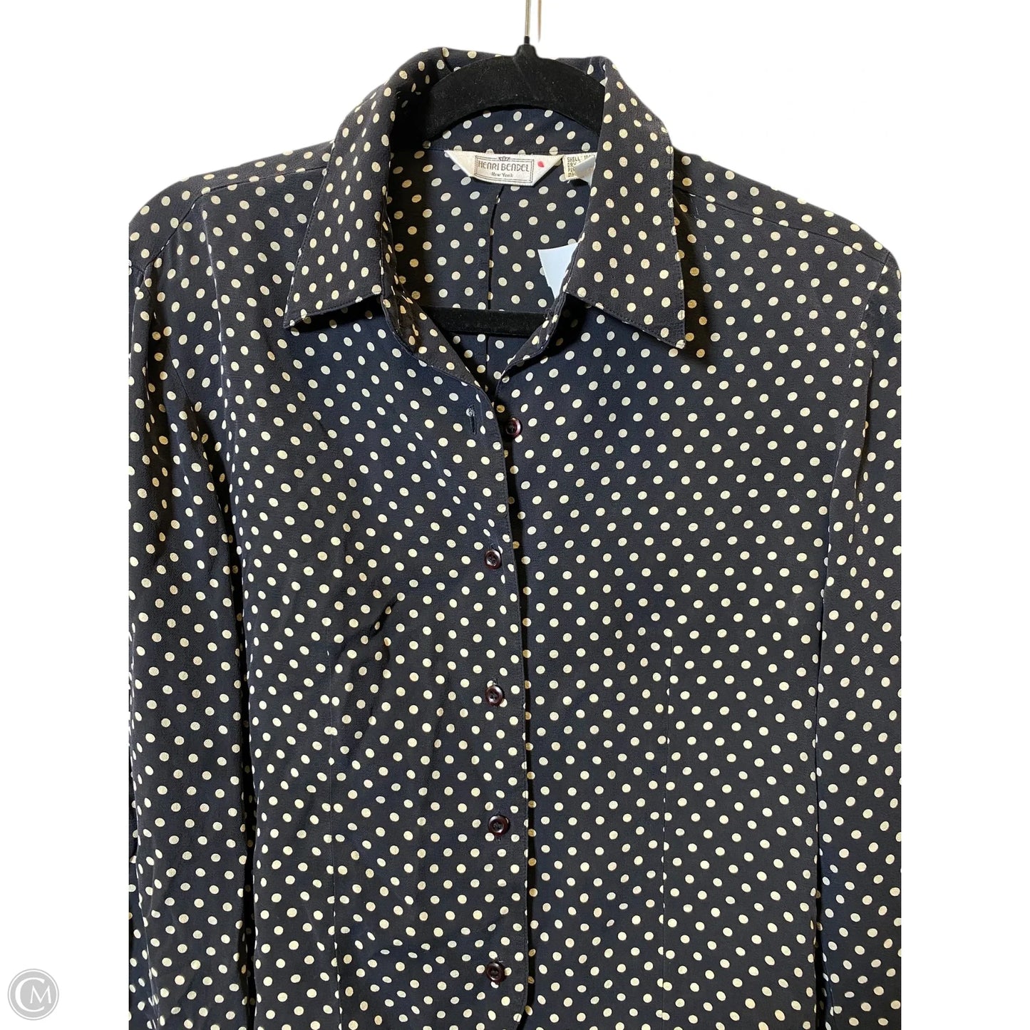 Top Long Sleeve By Henri Bendel In Polkadot Pattern, Size: L