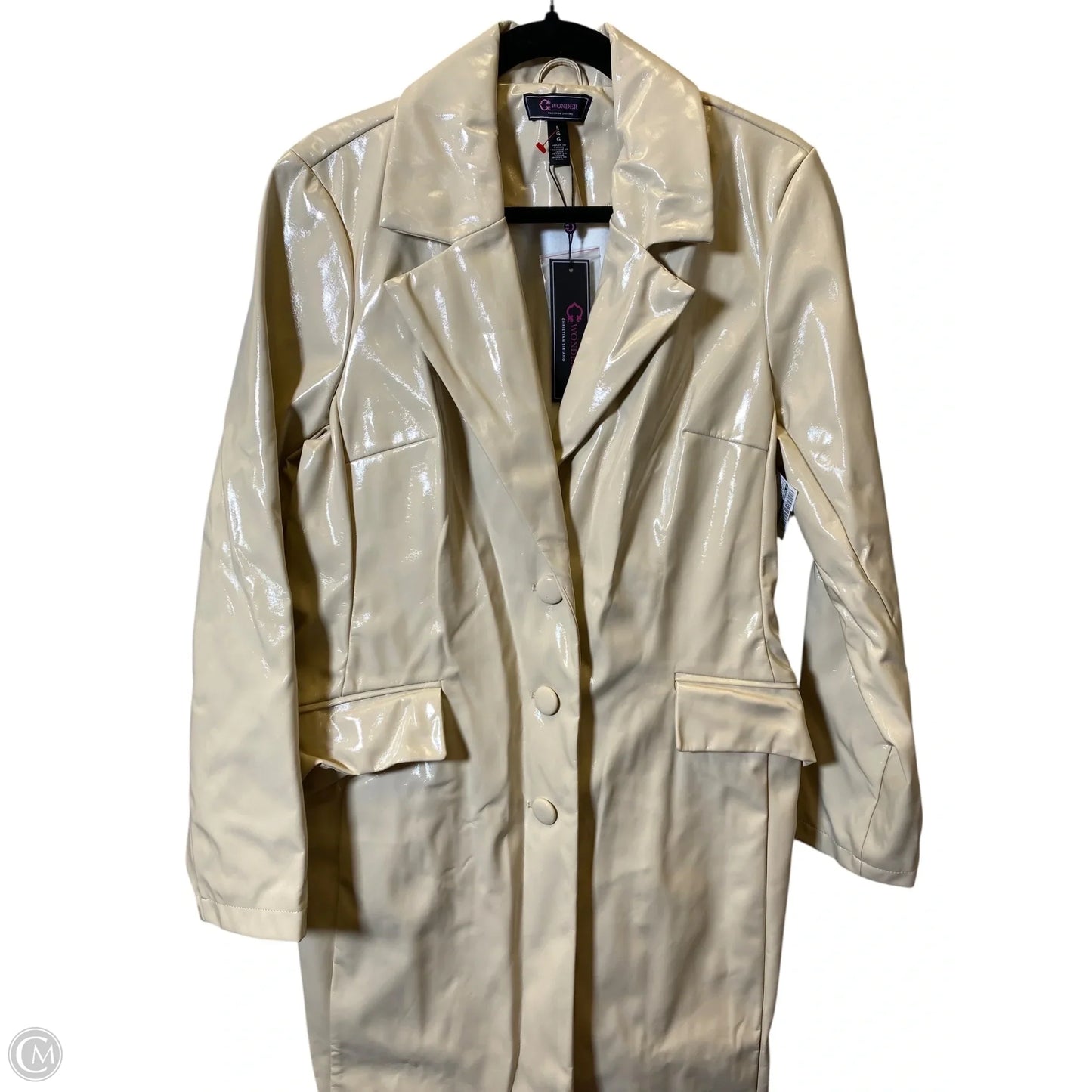 Jacket Moto By C Wonder In Cream, Size: L