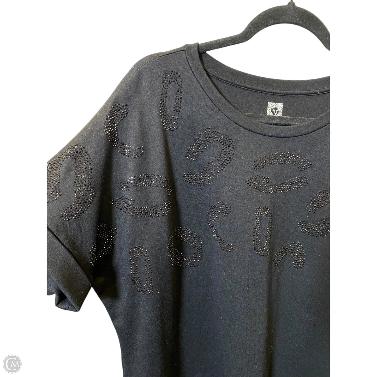 Top Short Sleeve By Anne Klein In Black, Size: Xl