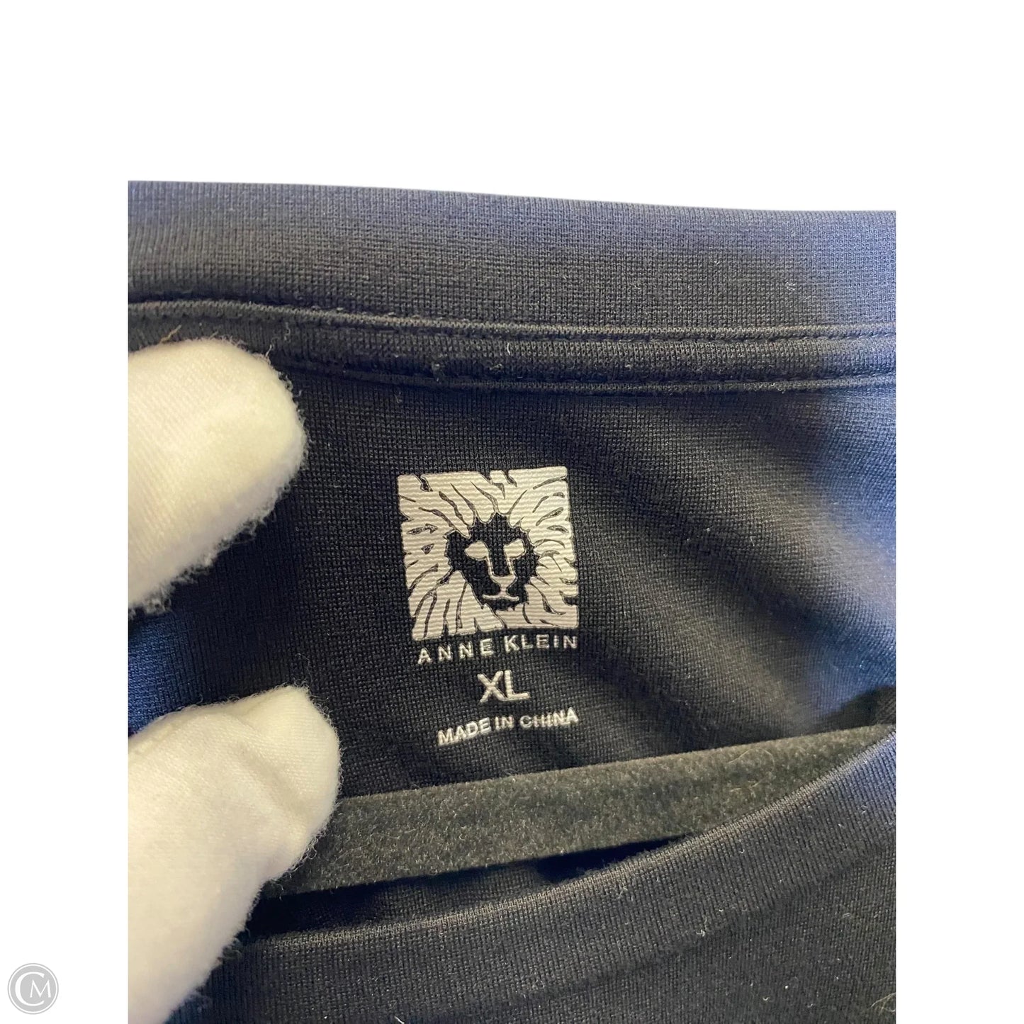 Top Short Sleeve By Anne Klein In Black, Size: Xl