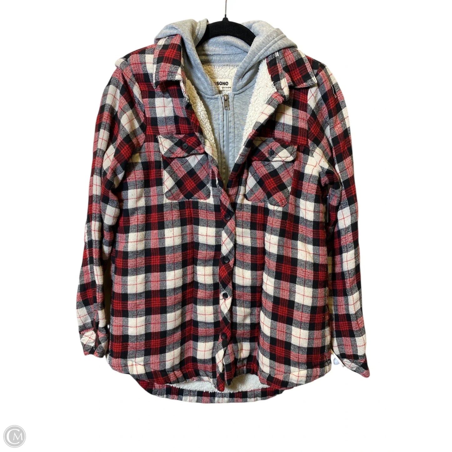 Sweatshirt Hoodie By Clothes Mentor In Plaid Pattern, Size: M