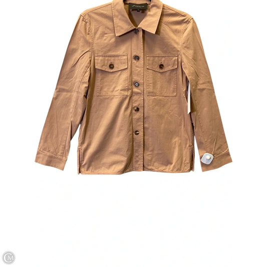 Top Long Sleeve Designer By Lafayette 148 In Beige, Size: S