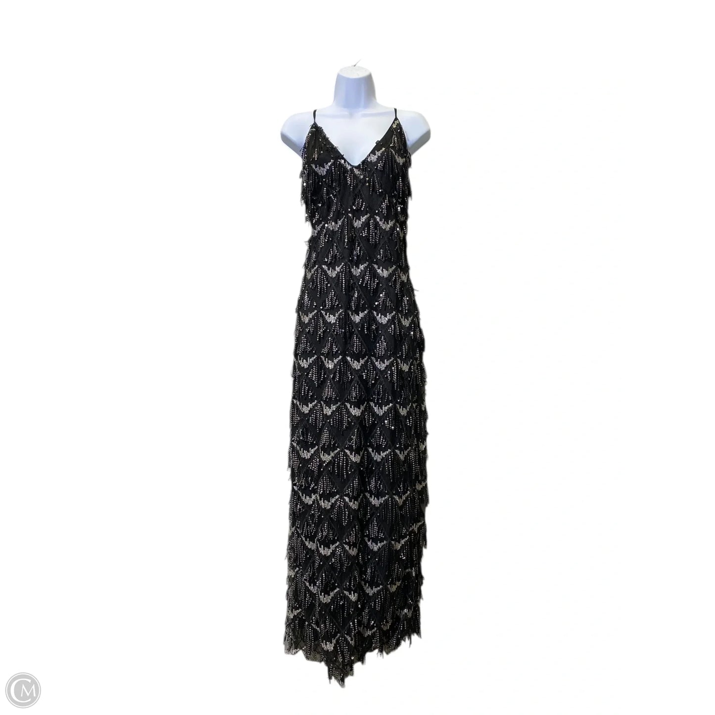 Dress Party Long By Lulus In Black & Silver, Size: Xl