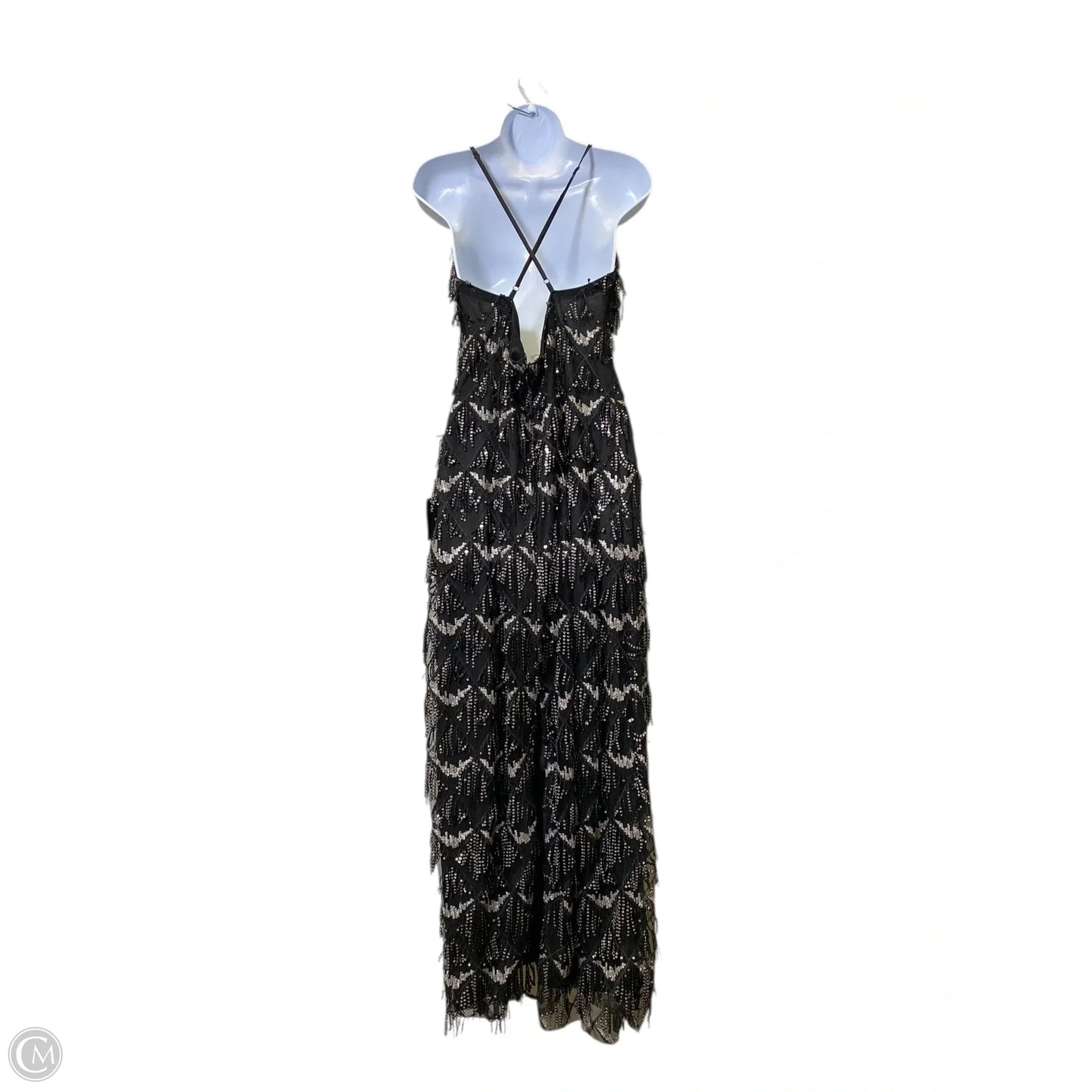 Dress Party Long By Lulus In Black & Silver, Size: Xl