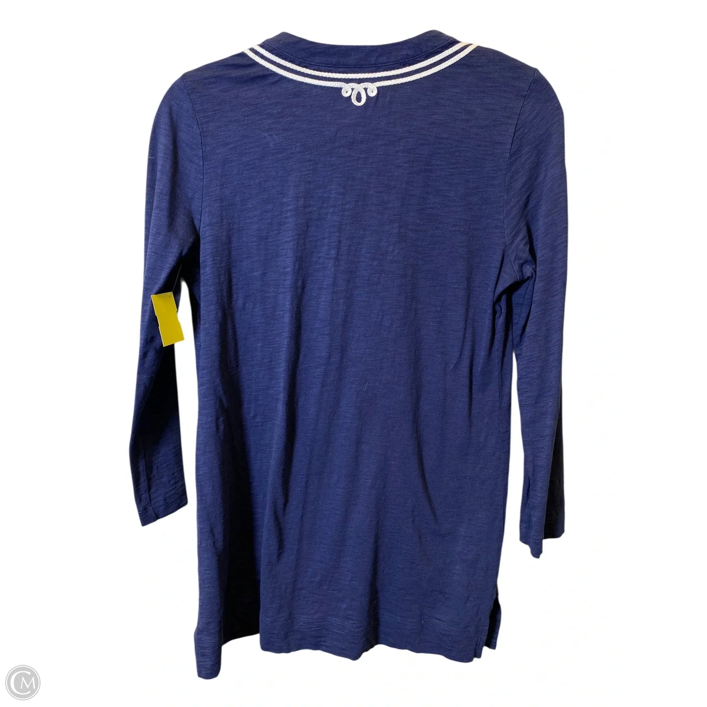 Top Long Sleeve Designer By Lilly Pulitzer In Blue & White, Size: S