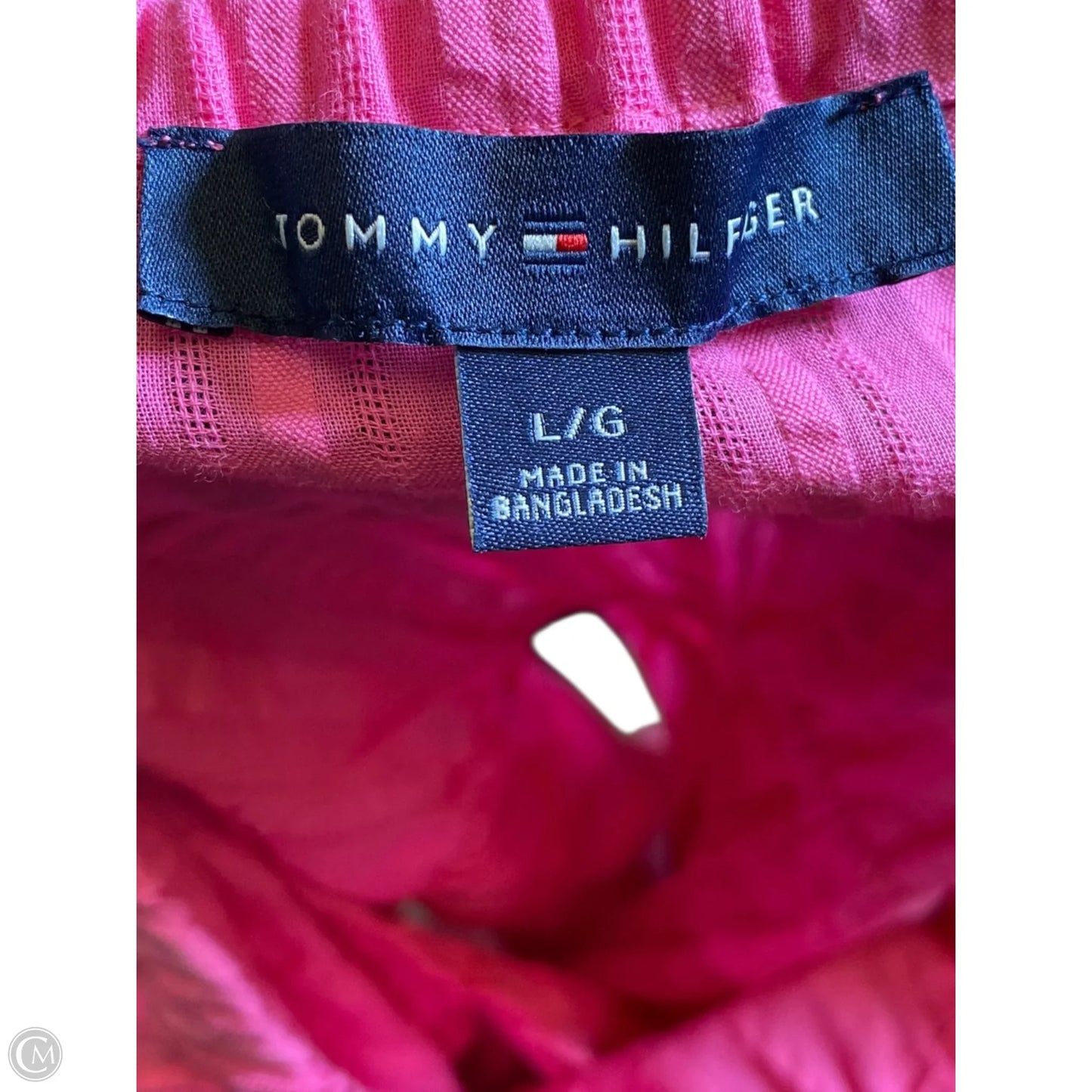 Top Short Sleeve By Tommy Hilfiger In Pink, Size: L