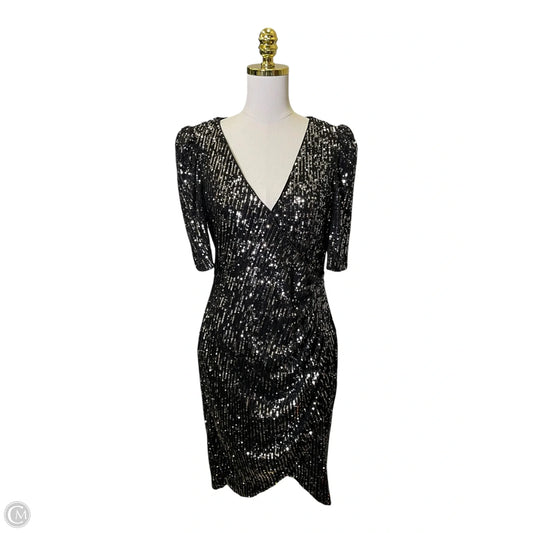 Dress Casual Short By Calvin Klein In Black & Silver, Size: 12