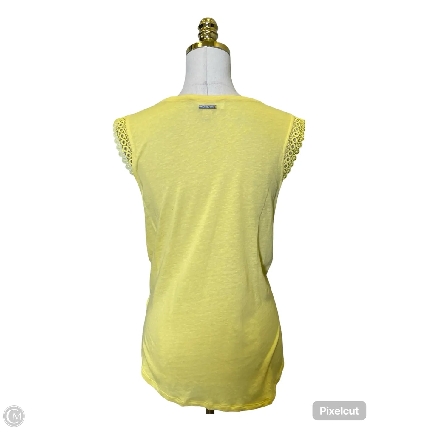 Top Sleeveless Designer By Michael Kors In Yellow, Size: M