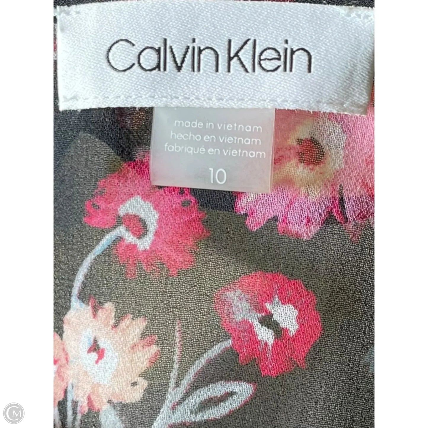Dress Casual Midi By Calvin Klein In Floral Print, Size: 10