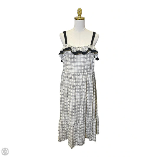 Dress Casual Maxi By Loft In Black & Cream, Size: 12