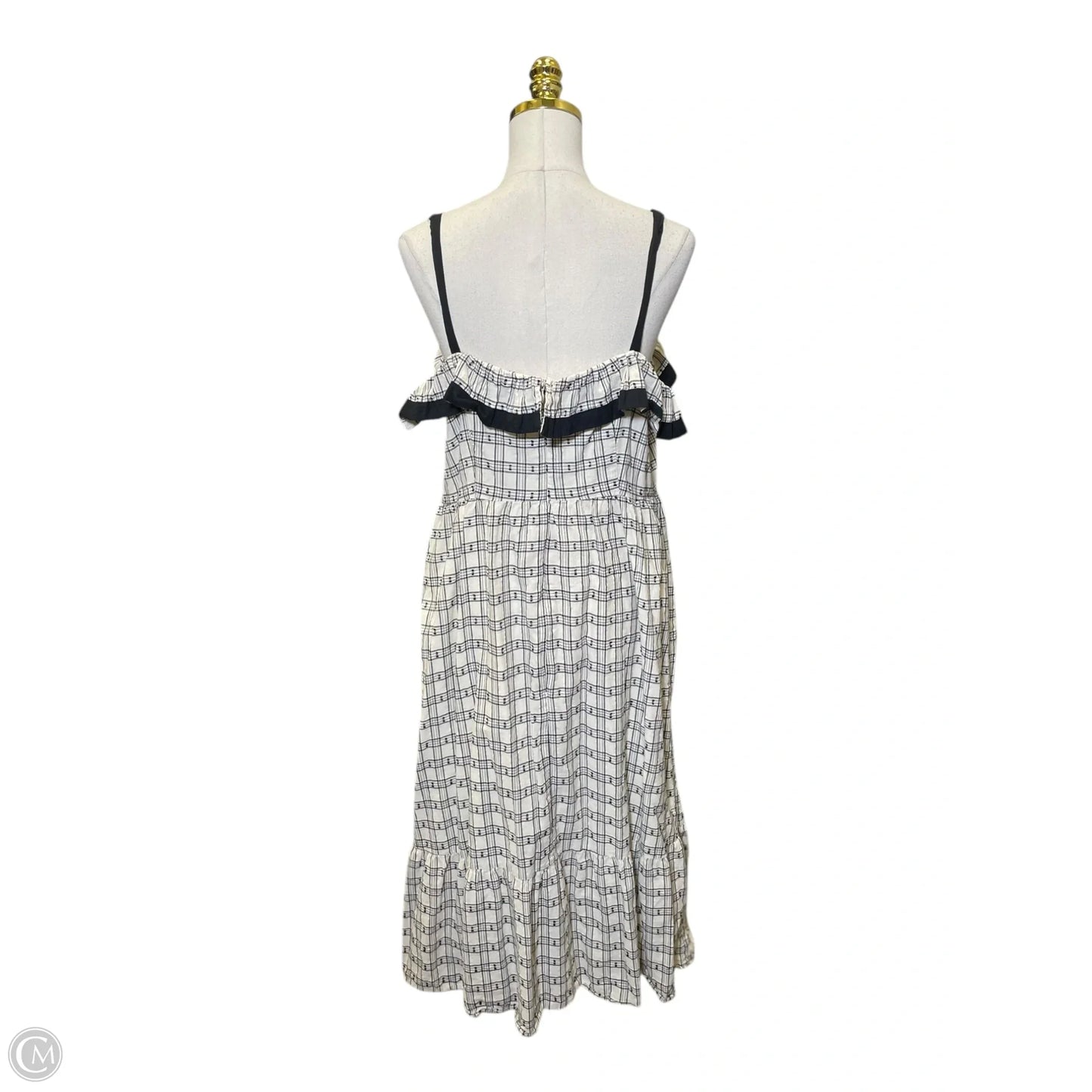 Dress Casual Maxi By Loft In Black & Cream, Size: 12