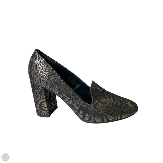 Shoes Heels Block By Nicole Miller In Black & Gold, Size: 8.5