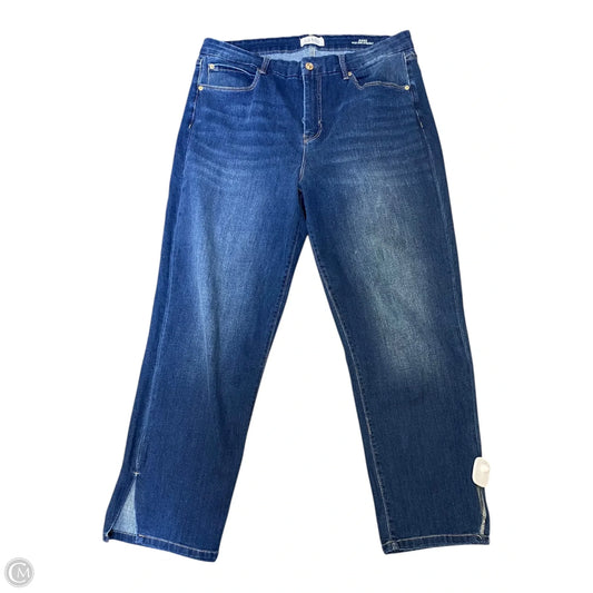 Jeans Straight By Nicole Miller In Blue Denim, Size: 14