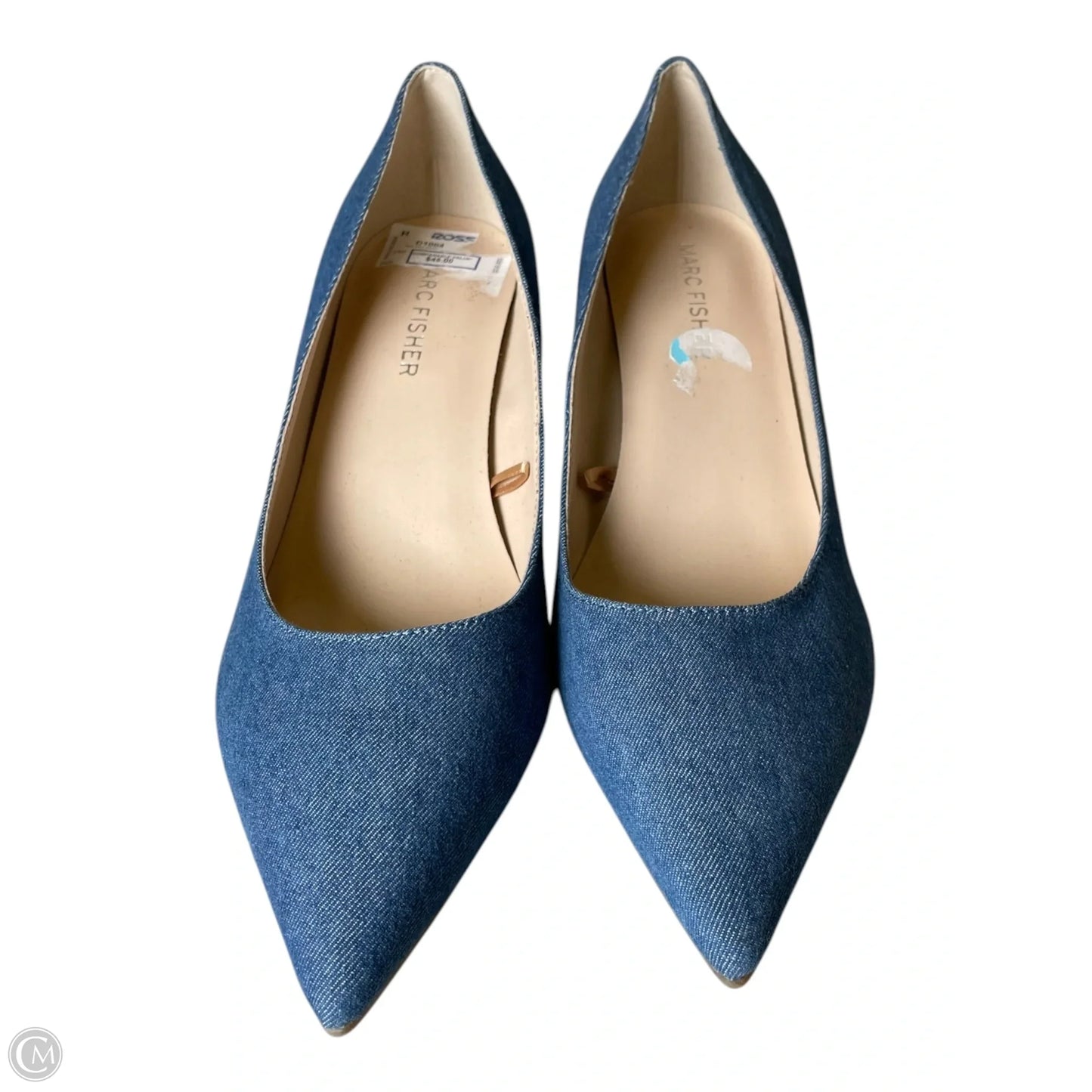 Shoes Heels Stiletto By Marc Fisher In Blue Denim, Size: 6