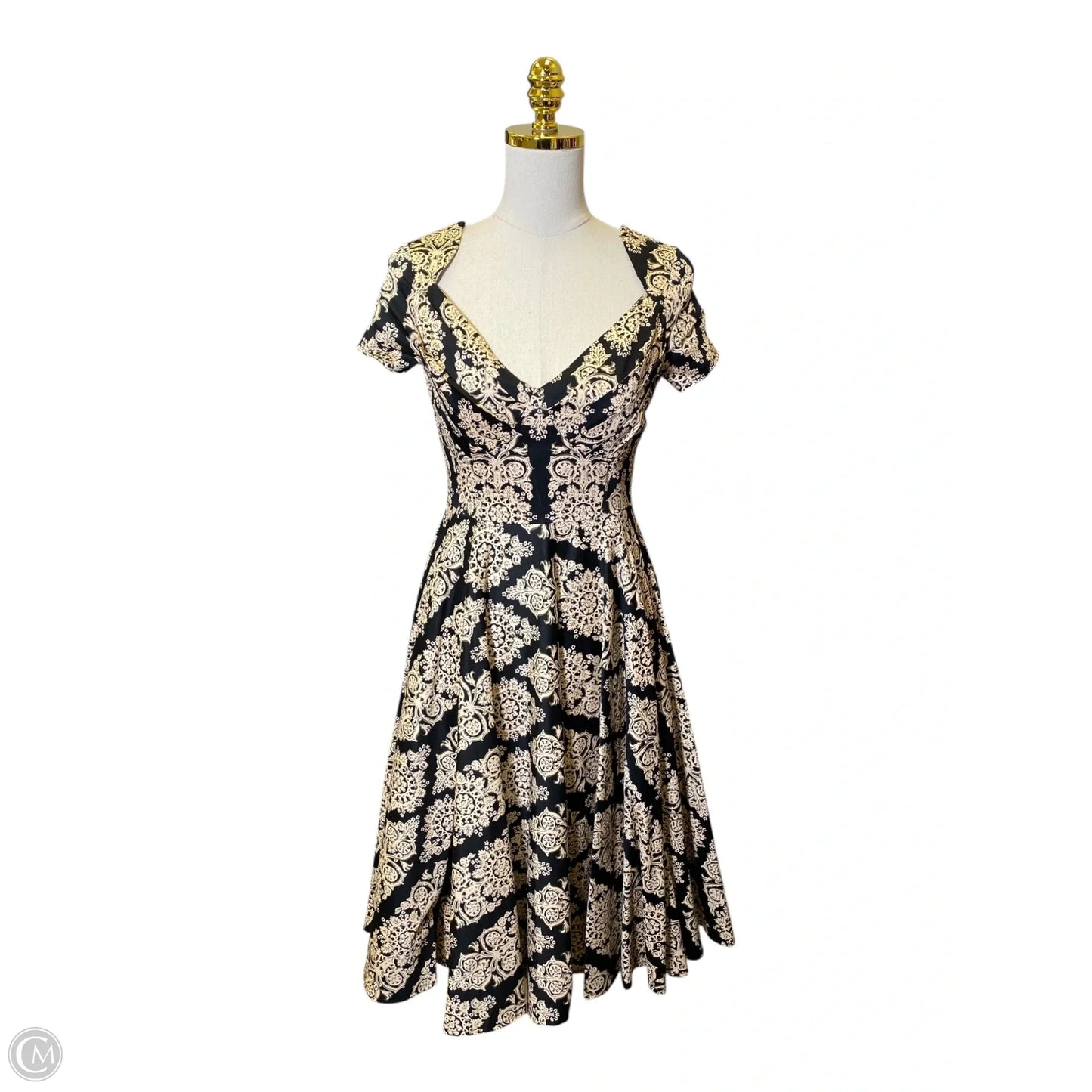 Dress Casual Midi By Clothes Mentor In Black & Brown, Size: S